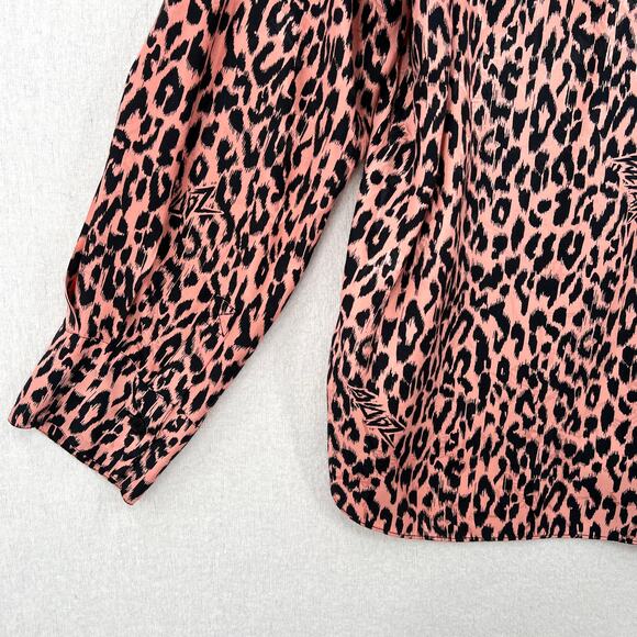 ZADIG AND VOLTAIRE Tink Squeleton Top Womens Small Pink Leopard Logo Long Sleeve - Picture 11 of 16